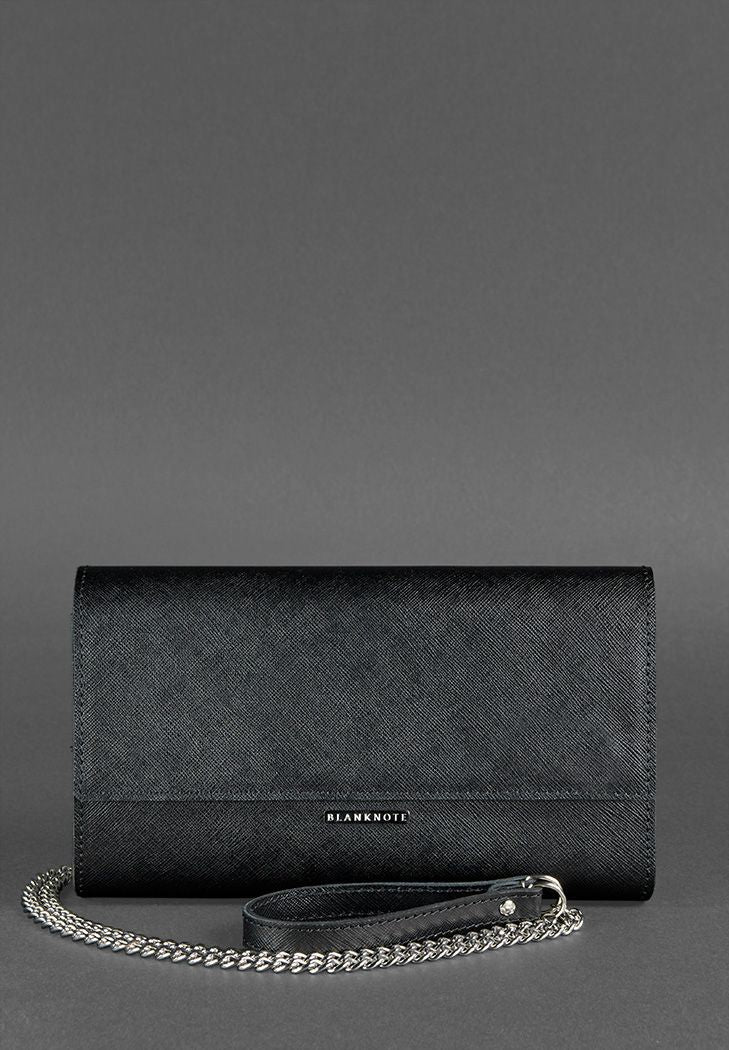 Women's leather transformer bag, black