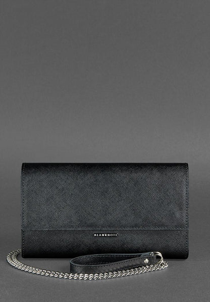 Women's leather transformer bag, black