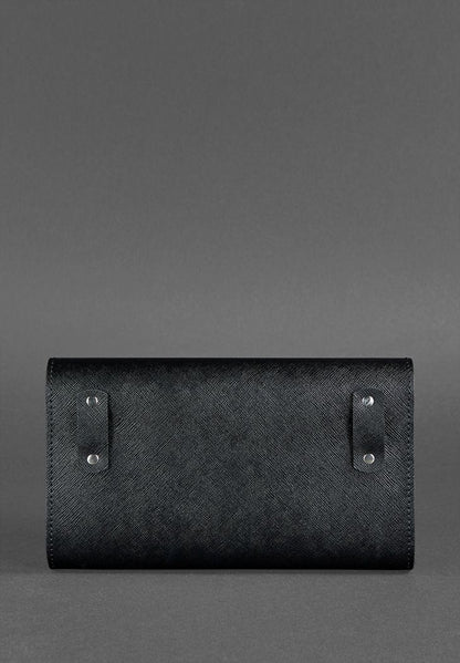 Women's leather transformer bag, black