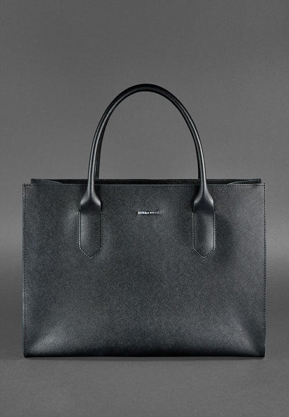 Leather women's bag Shopper black Blackwood
