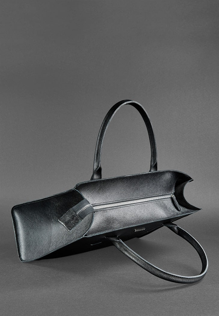 Leather women's bag Shopper black Blackwood