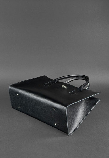 Leather women's bag Shopper black Blackwood