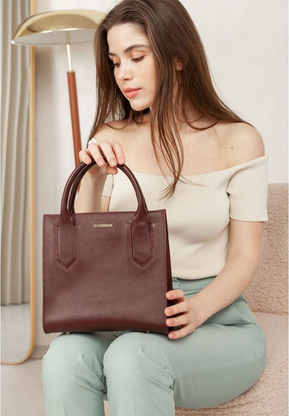 Leather women's crossbody bag burgundy