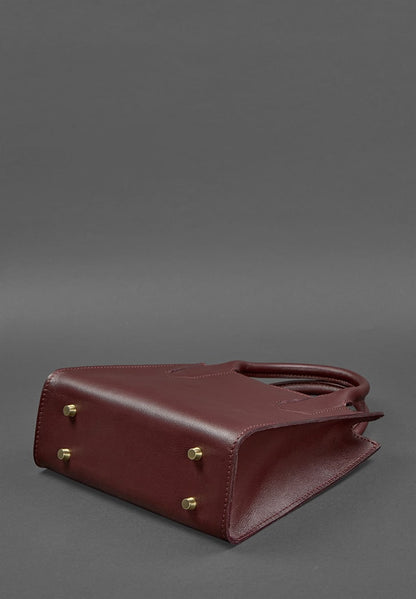 Leather women's crossbody bag burgundy