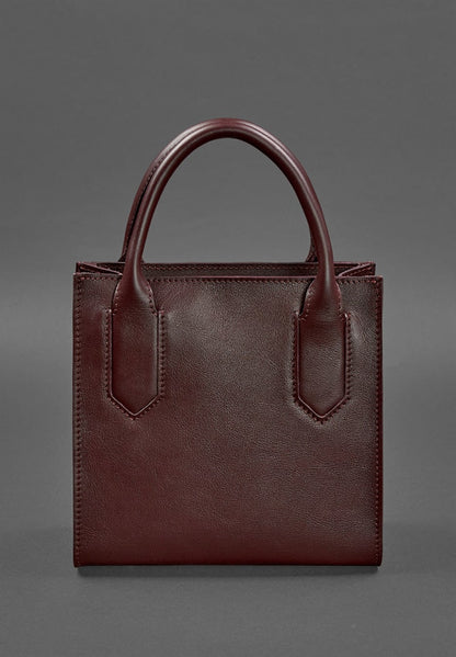 Leather women's crossbody bag burgundy