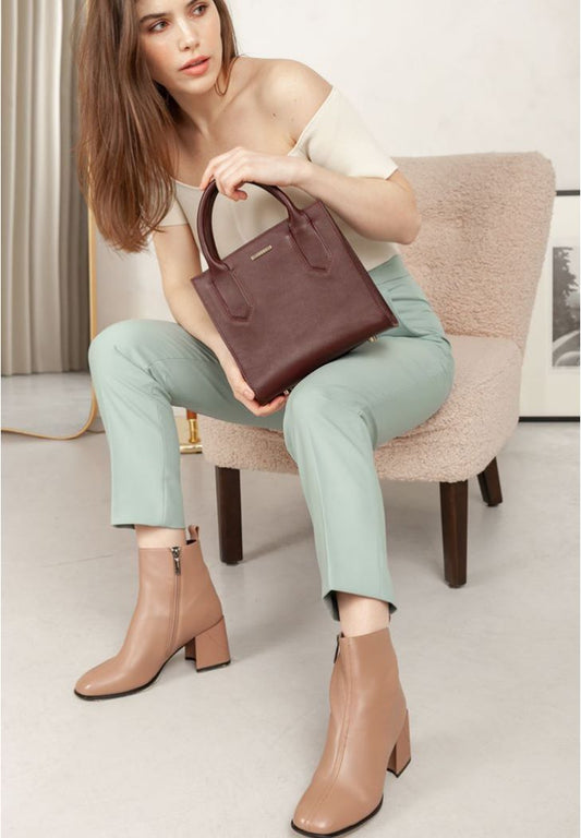 Leather women's crossbody bag burgundy