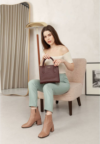 Leather women's crossbody bag burgundy